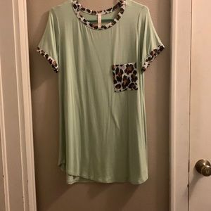 Sage and Leopard blouse